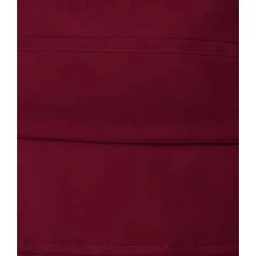Outoshe Women's Satin High Waisted Maxi Skirts Hidden Elasticized Waistband A Line Long Skirt (Wine Red, X-Large)