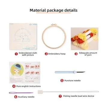 Punch Needle Kits Adults Beginner DIY Cute and Unique Cartoon Girl 8 in Hoop Embroidery Set for Beginners Perfect Gifts for Women, Moms, and Grandmas (Garden Girl)