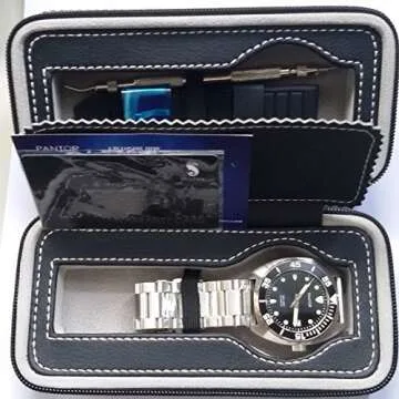 Pantor Dive Watch, Automatic Watches for Men with Stainless Steel Bracelet_Sealion Black Diver Watches