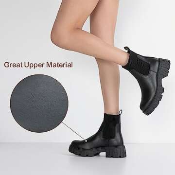 Stylish Jeossy Women's Chelsea Chunky Ankle Boots