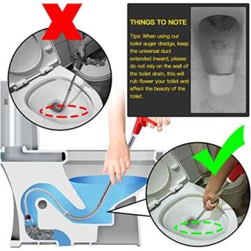 51 Inch Toilet Snake Drain Auger Cleaner Tool