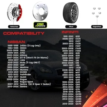 Customadeonly 5x114.3 Wheel Spacers for Nissan & Infiniti