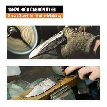 SALUINOKI 15N20 Steel Flat Stock 1/8 Damascus Steel Billet Cold Rolled Forge Steel Bar 15N20 Knife Making Supplies Metal Blank (8pcs, 12"x1.5"x1/8") for Blacksmithing Bladesmithing Forging Steel