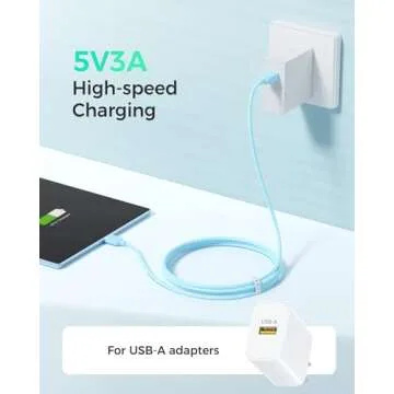 Cable Matters 3-Pack Extreme Flexible Short USB A to USB C Cable 3ft in Orange Blue Purple, Support Apple CarPlay, Android Auto, USB to USB C Charging Cable for iPhone 16/15 Pro Max Plus, Galaxy S23