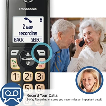 Panasonic Cordless Phone Set with Call Block and Bilingual ID