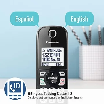 Panasonic Cordless Phone Set with Call Block and Bilingual ID