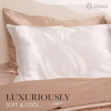 100% Mulberry Silk Pillowcase for Hair and Skin, 22 Momme Pure Natural Silk Pillow Case Both Sided with Zipper, Pillow Cover for Women Mom Men (Ivory White, Standard 20''×26'')