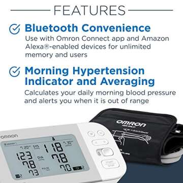 OMRON Gold Blood Pressure Monitor, Premium Upper Arm Cuff, Digital Bluetooth Blood Pressure Machine,...