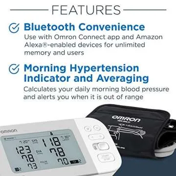 OMRON Gold Blood Pressure Monitor, Premium Upper Arm Cuff, Digital Bluetooth Blood Pressure Machine,...