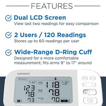 OMRON Gold Blood Pressure Monitor, Premium Upper Arm Cuff, Digital Bluetooth Blood Pressure Machine, Clinically Validated, FDA Cleared, FSA/HSA Eligible