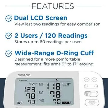 OMRON Gold Blood Pressure Monitor, Premium Upper Arm Cuff, Digital Bluetooth Blood Pressure Machine, Clinically Validated, FDA Cleared, FSA/HSA Eligible