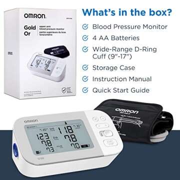 OMRON Gold Blood Pressure Monitor, Premium Upper Arm Cuff, Digital Bluetooth Blood Pressure Machine, Clinically Validated, FDA Cleared, FSA/HSA Eligible