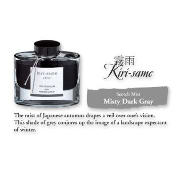 PILOT Iroshizuku Bottled Fountain Pen Ink, Kiri-Same, Scotch Mist (Warm Gray) 50ml Bottle (69207)