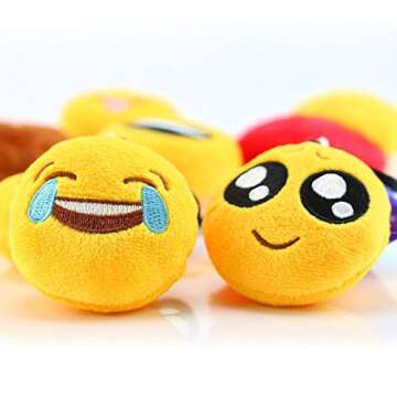 Dreampark Emoticon Keychain - Set of 30 Plush Toys for Kids