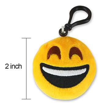 Dreampark Emoticon Keychains - Plush Key Chain Gifts for Kids