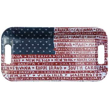 Boston International Melamine Tray with Handles 4th of July Americana Serving Trays, 15 x 8-Inches, ...