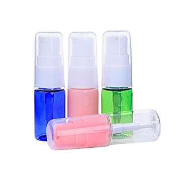 erioctry 10ML Portable Empty Refillable Bottle Cream Shampoo Lotion Treatment Pump Bottle with Cap Travel Bottles Toiletries Liquid Container for Cosmetic Make-up Pack of 6 (Transparent)