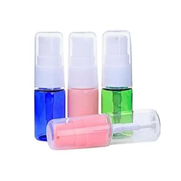 erioctry 10ML Portable Empty Refillable Bottle Cream Shampoo Lotion Treatment Pump Bottle with Cap Travel Bottles Toiletries Liquid Container for Cosmetic Make-up Pack of 6 (Transparent)