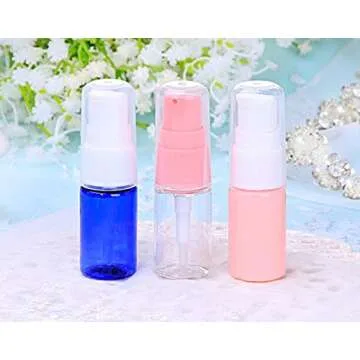 erioctry 10ML Portable Empty Refillable Bottle Cream Shampoo Lotion Treatment Pump Bottle with Cap Travel Bottles Toiletries Liquid Container for Cosmetic Make-up Pack of 6 (Transparent)
