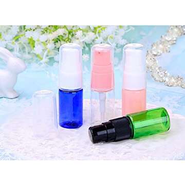 erioctry 10ML Portable Empty Refillable Bottle Cream Shampoo Lotion Treatment Pump Bottle with Cap Travel Bottles Toiletries Liquid Container for Cosmetic Make-up Pack of 6 (Transparent)