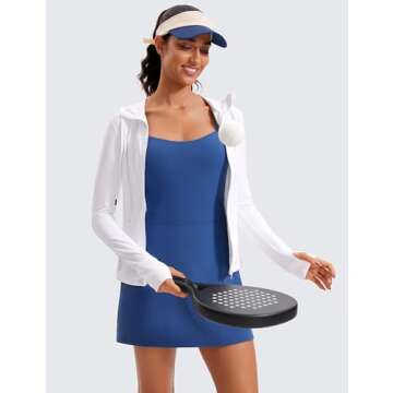 CRZ YOGA Butterluxe Womens Hooded Workout Jacket Athletic Running Zip Up with Back Mesh Vent and Thumb Holes White Medium