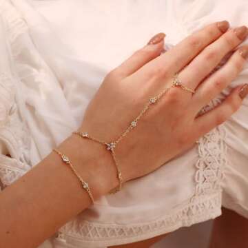 Listine 14K Gold Hand Chain Bracelet - Trendy Women's Jewelry