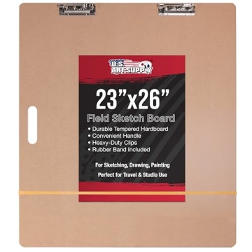 U.S. Art Supply 23" x 26" Artist Sketch Tote Board - Lightweight and Durable