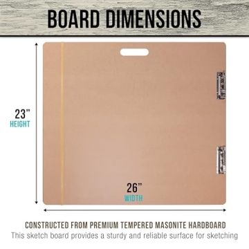 U.S. Art Supply 23" x 26" Sketch Tote Board for Artists