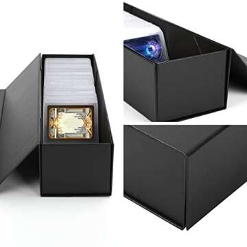 SFSOC Trading Card Storage Box,Top loaders Storage Box,Baseball Card Storage Box,MTG deck box Holds 900 Cards or 200 Top loaders,(14.7 * 4.6 * 3.46) in Fits Football, Basketball, Hockey Cards