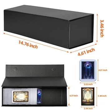 SFSOC Trading Card Storage Box,Top loaders Storage Box,Baseball Card Storage Box,MTG deck box Holds 900 Cards or 200 Top loaders,(14.7 * 4.6 * 3.46) in Fits Football, Basketball, Hockey Cards