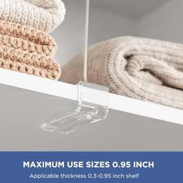 HBlife 12 Inches Tall [Extra Tall Version] Clear Shelf Dividers, 6 Pack Purse Organizer for Closet Perfect for Sweater, Shirts, Handbags, Acrylic Adjustable Bookshelf for Organization