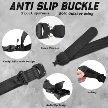 MOZETO Heavy Duty Tactical Belt for Men