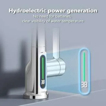 BARROCK Waterfall Bathroom Faucets with Pull Down Sprayer, Modern Pull Out Bathroom Sink Faucet with Digital Temperature Display, Height Adjustable Basin Mixer Tap No Battery Needed, Chrome