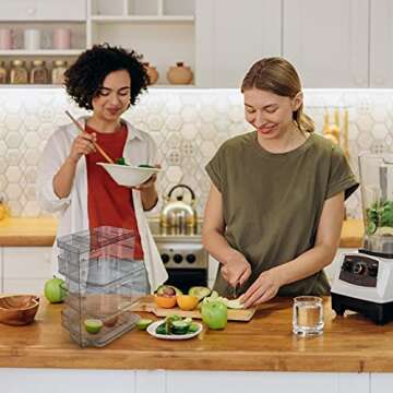 Cabilock Clear Food Vegetable Dish 3 Layer Food Plate Stackable Hot Pot Food Prep Tray Rack Kitchen Restaurant Multilayer Food Plates for Dinner Lunch