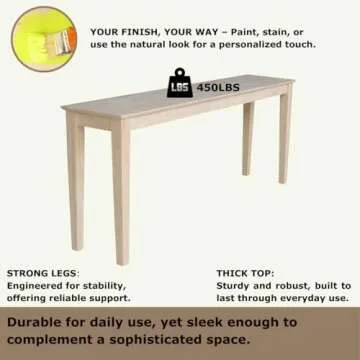 Stylish Solid Wood Shaker Console Table - Versatile & Durable