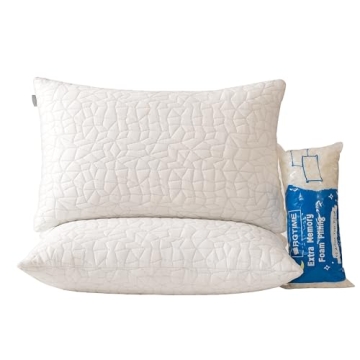 RGTIME Shredded Memory Foam Pillows – Adjustable King Size Set for All Sleepers