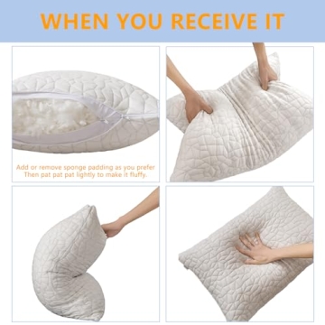 RGTIME Adjustable Shredded Memory Foam Pillows – King Size
