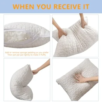 RGTIME Adjustable Shredded Memory Foam Pillows – King Size