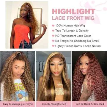 Tryfey 24 inch Ombre HD Lace Front Wig for Women
