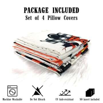 CREATRILL Halloween Spooky Pillow Cover Set for Festive Decor