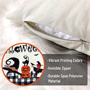 CREATRILL Halloween Spooky Pillow Cover Set for Festive Decor