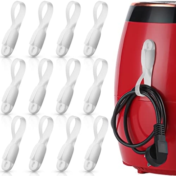 Fiada 12 Pcs Cord Bundlers - Self Adhesive Silicone Cord Holders for Appliances