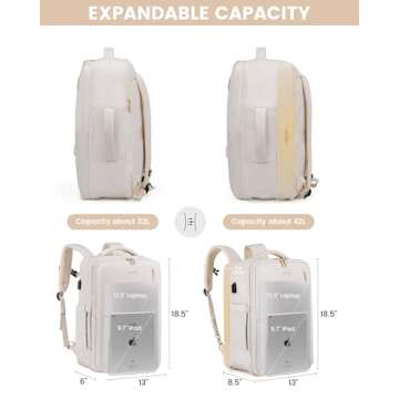 LOVEVOOK Carry on Backpack, 40L Airline Approved Travel Backpack for Women Men as Personal Item, Exp...