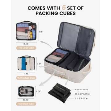 LOVEVOOK Carry on Backpack, 40L Airline Approved Travel Backpack for Women Men as Personal Item, Expandable 17 inch Laptop Backpack, Large Casual Daypack Waterproof Luggage with 6 Packing Cubes