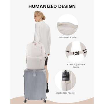 LOVEVOOK Carry on Backpack, 40L Airline Approved Travel Backpack for Women Men as Personal Item, Expandable 17 inch Laptop Backpack, Large Casual Daypack Waterproof Luggage with 6 Packing Cubes