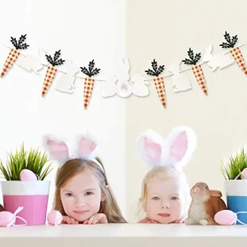Pinkblume Easter Bunny Carrot Garland for Spring Decor