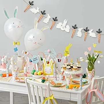 Pinkblume Easter Bunny Carrot Garland for Spring Decor