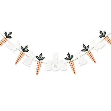 Pinkblume Easter Bunny Carrot Garland for Spring Decor