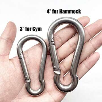 Heavy Duty Stainless Steel Carabiners | EFFIET 2 Packs