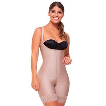 Fajitex Fajas Colombianas Reductoras y Moldeadoras Strapless Bi-Directional Medium Compression Garments 011541 (Beige, Medium)